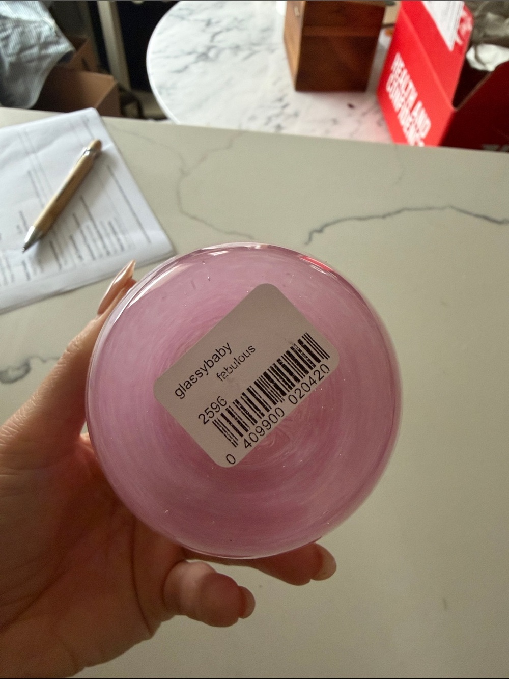 Handblown Pink Glassybaby Decorative Vase - Picture 3 of 4